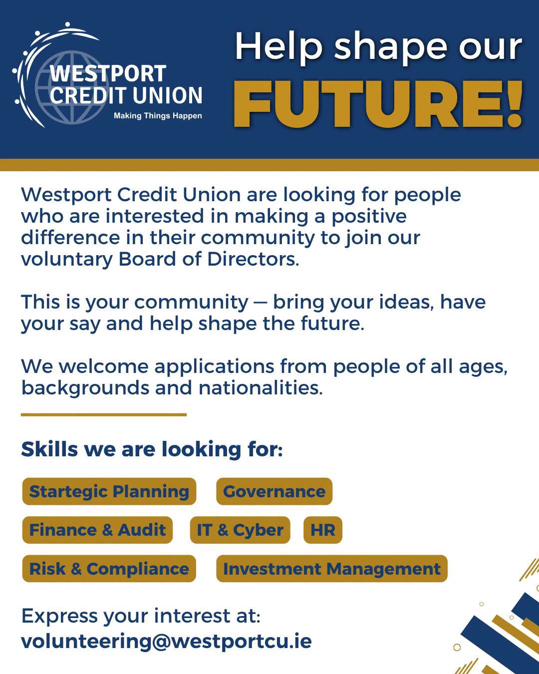 Volunteer with Westport CU
